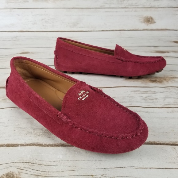 red driving moccasins womens